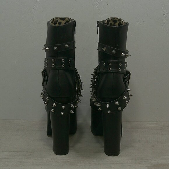 Demonia Torment-700 Black Platform Studded Goth Punk Grunge Ankle Boots Size 7 - Picture 9 of 13